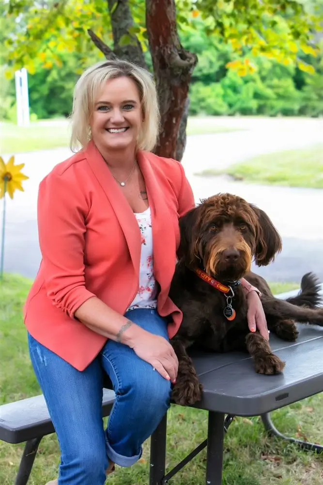 Finnley therapy dog sunflower