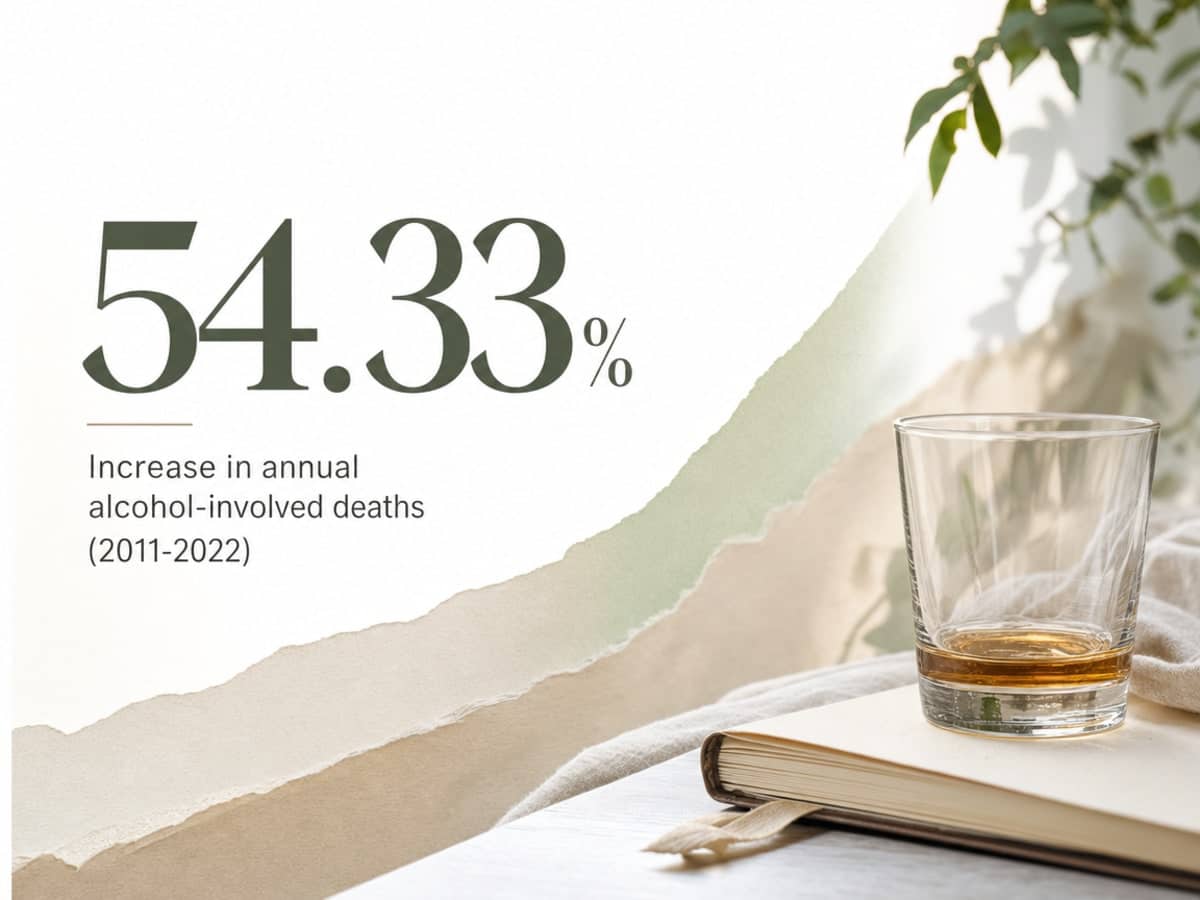 Infographic showing Increase in annual alcohol-involved deaths (2011-2022)