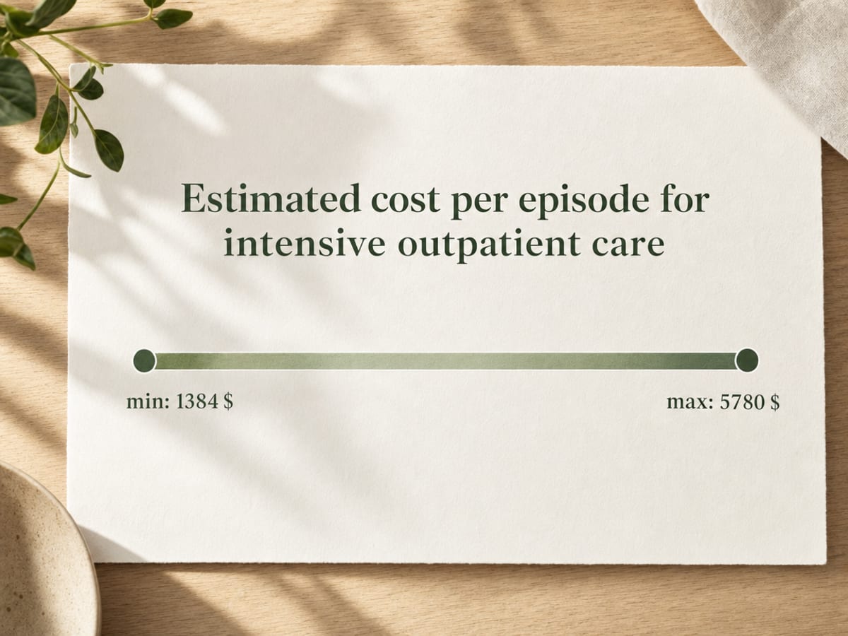 Chart showing Estimated cost per episode for intensive outpatient care