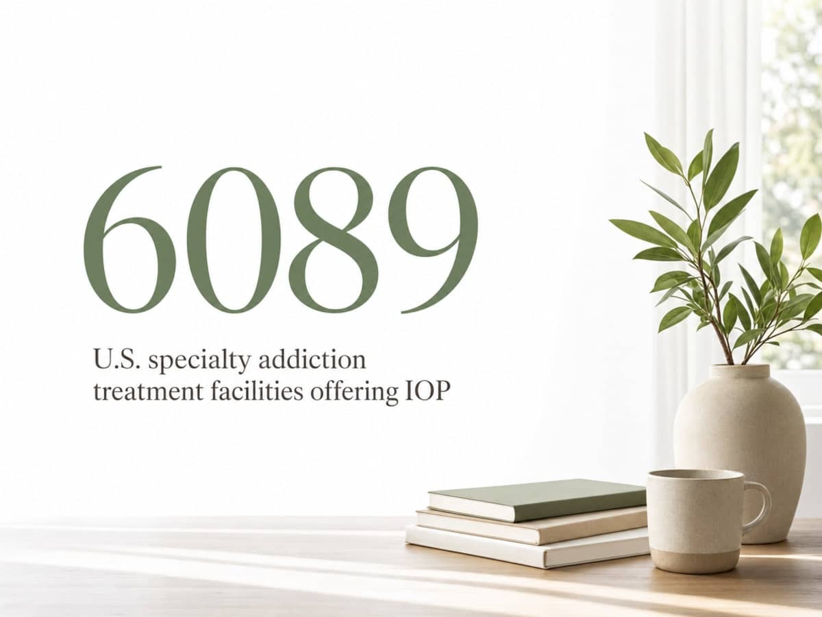Infographic showing U.S. specialty addiction treatment facilities offering IOP