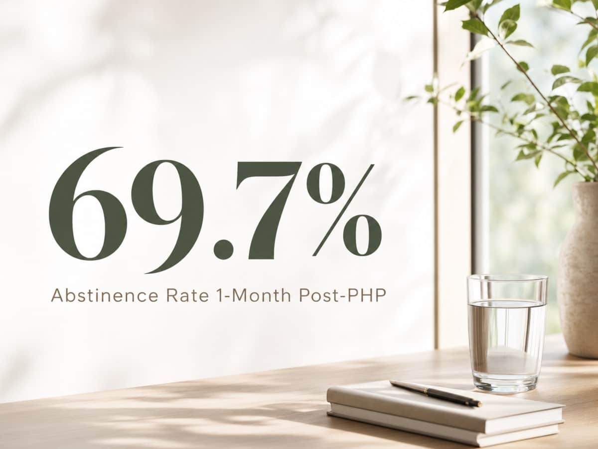 Infographic showing Abstinence Rate 1-Month Post-PHP