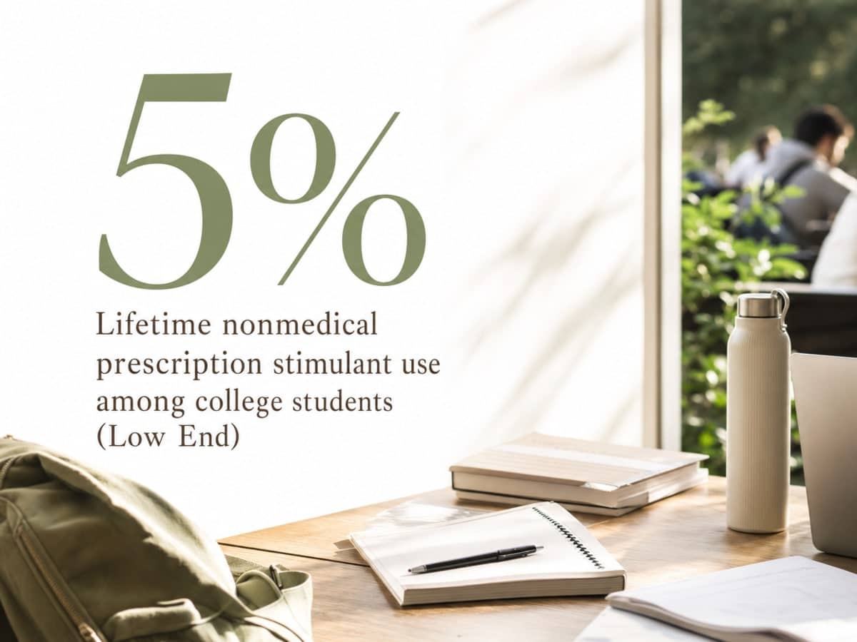 Infographic showing Lifetime nonmedical prescription stimulant use among college students (Low End)