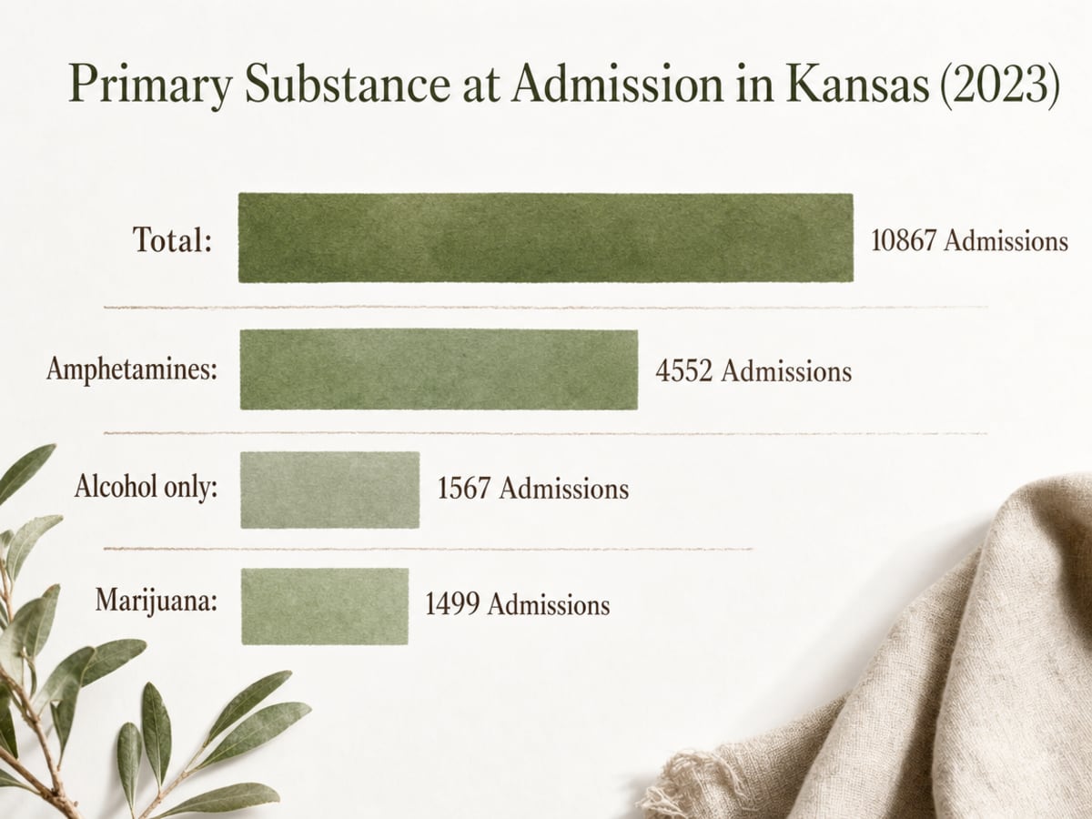 Chart showing Primary Substance at Admission in Kansas (2023)