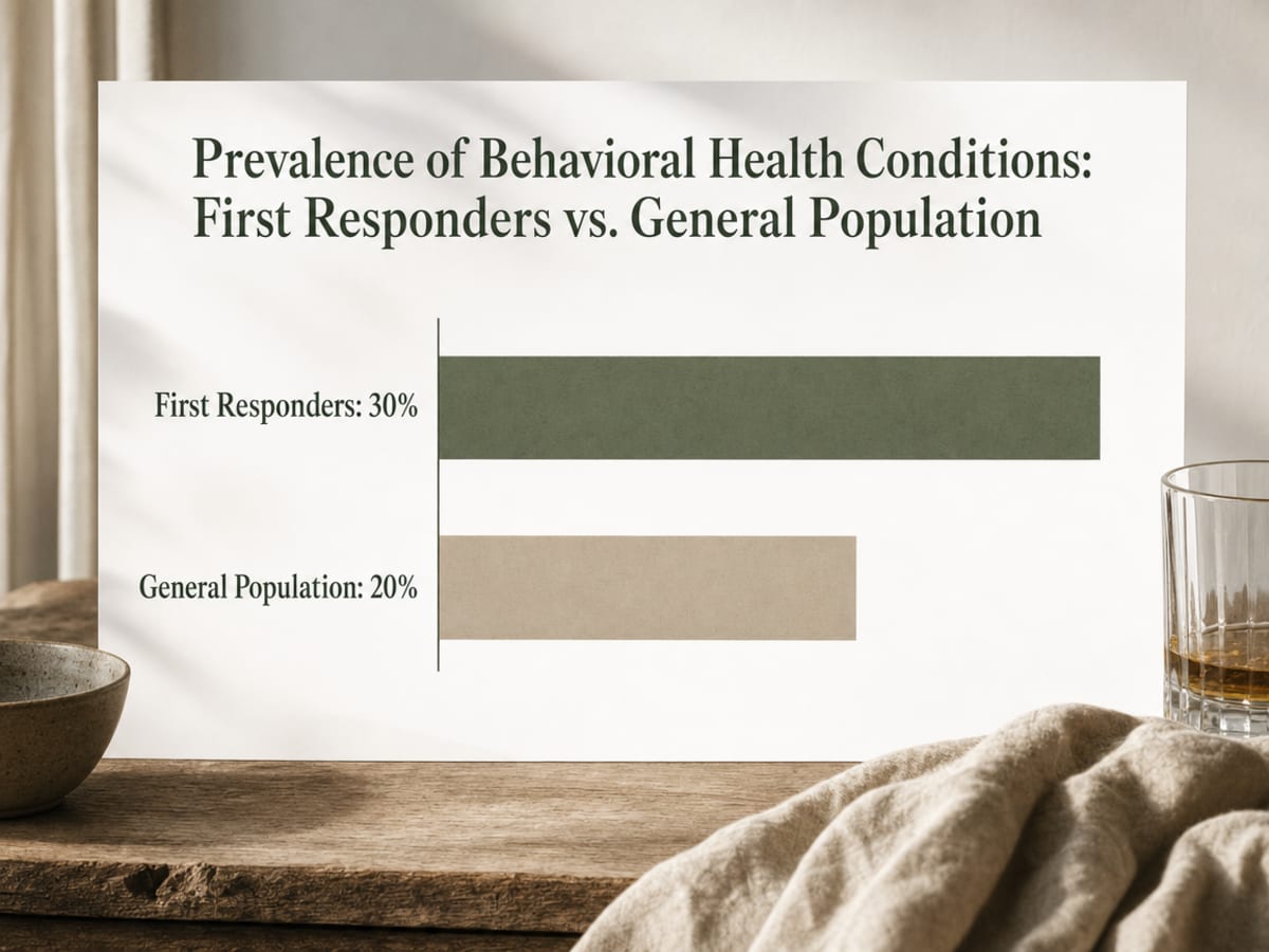 Chart showing Prevalence of Behavioral Health Conditions: First Responders vs. General Population