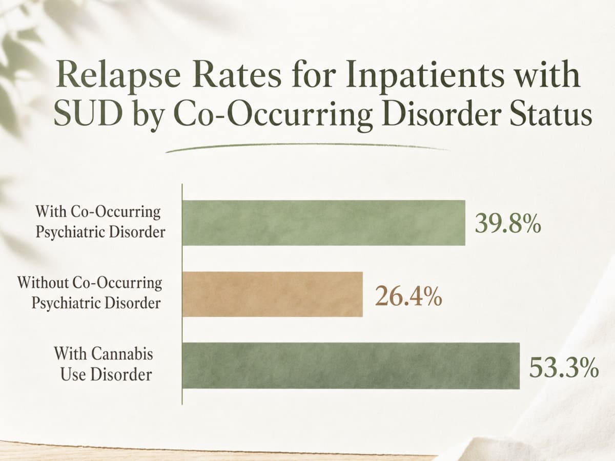 Chart showing Relapse Rates for Inpatients with SUD by Co-Occurring Disorder Status