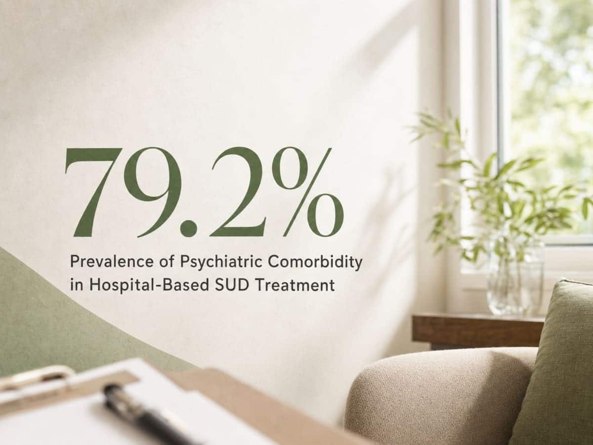 Infographic showing Prevalence of Psychiatric Comorbidity in Hospital-Based SUD Treatment