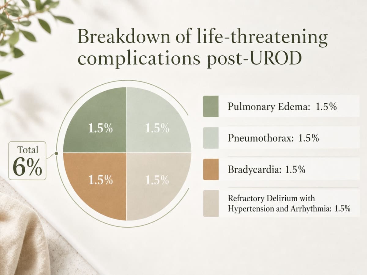 Chart showing Breakdown of life-threatening complications post-UROD