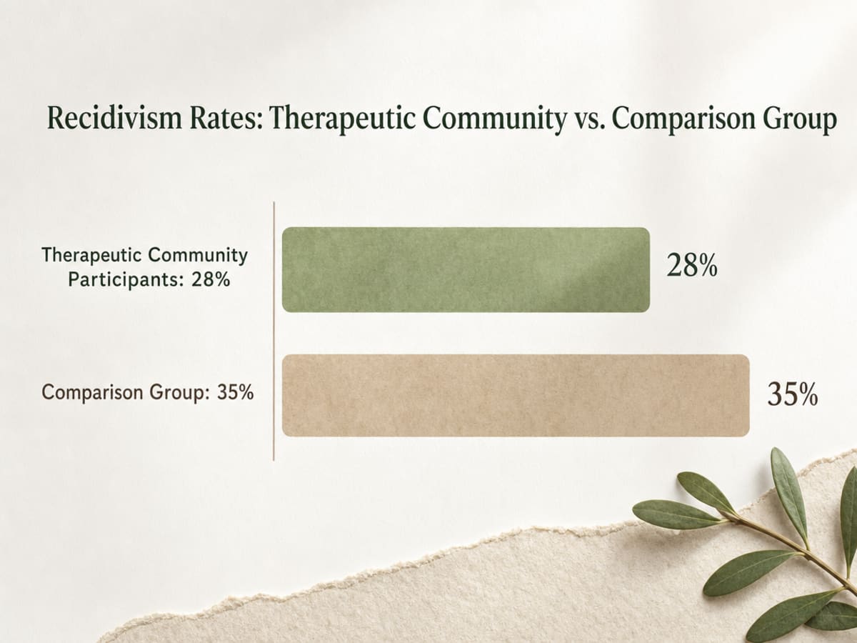 Chart showing Recidivism Rates: Therapeutic Community vs. Comparison Group