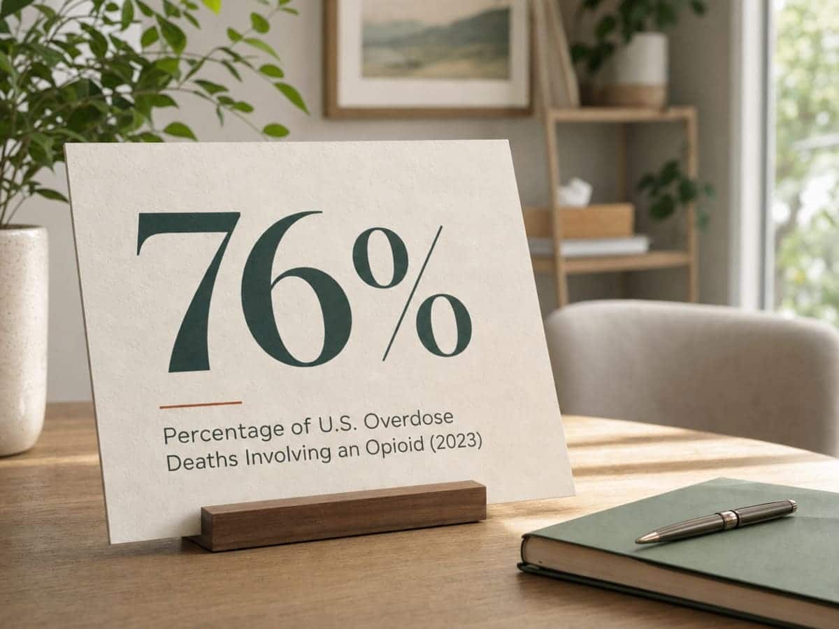 Infographic showing Percentage of U.S. Overdose Deaths Involving an Opioid (2023)