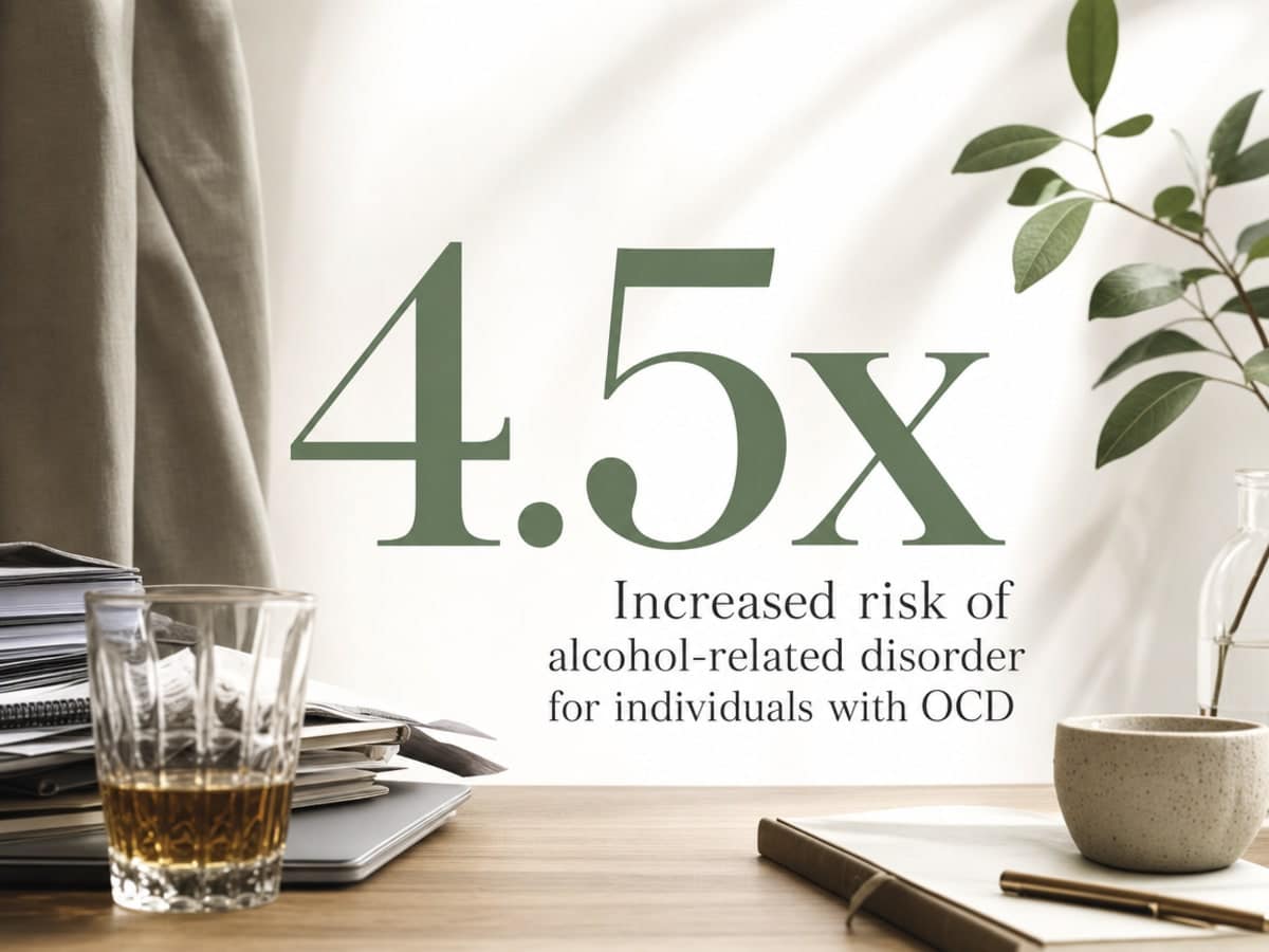 Infographic showing Increased risk of alcohol-related disorder for individuals with OCD