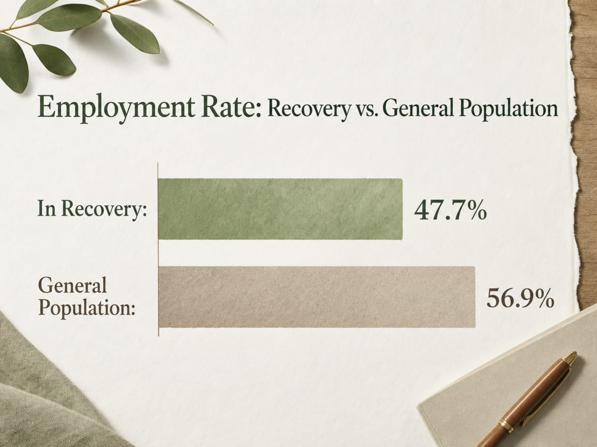 Chart showing Employment Rate: Recovery vs. General Population