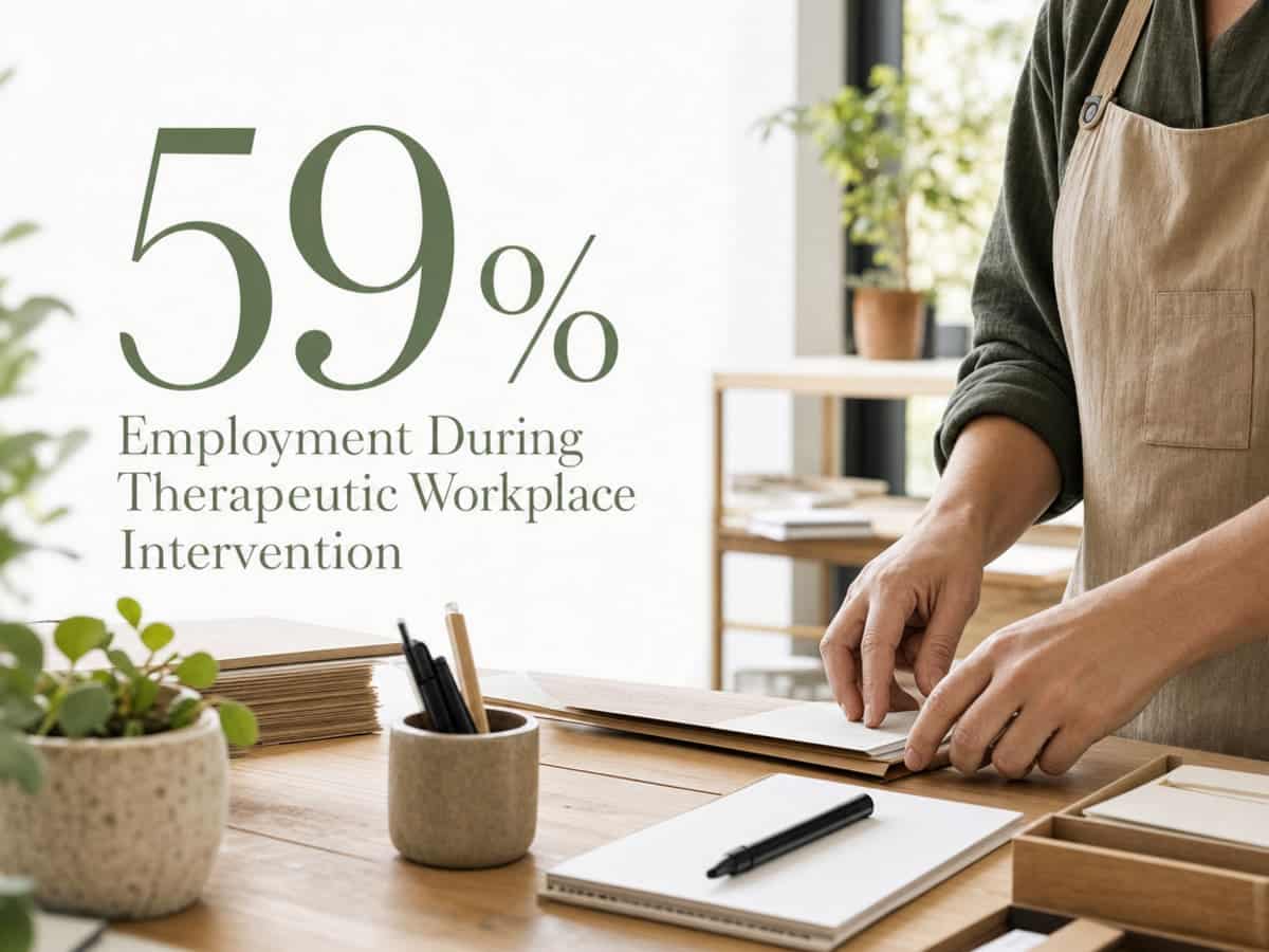 Infographic showing Employment During Therapeutic Workplace Intervention